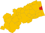 Map of comune of Grottammare (province of Ascoli Piceno, region Marche, Italy)